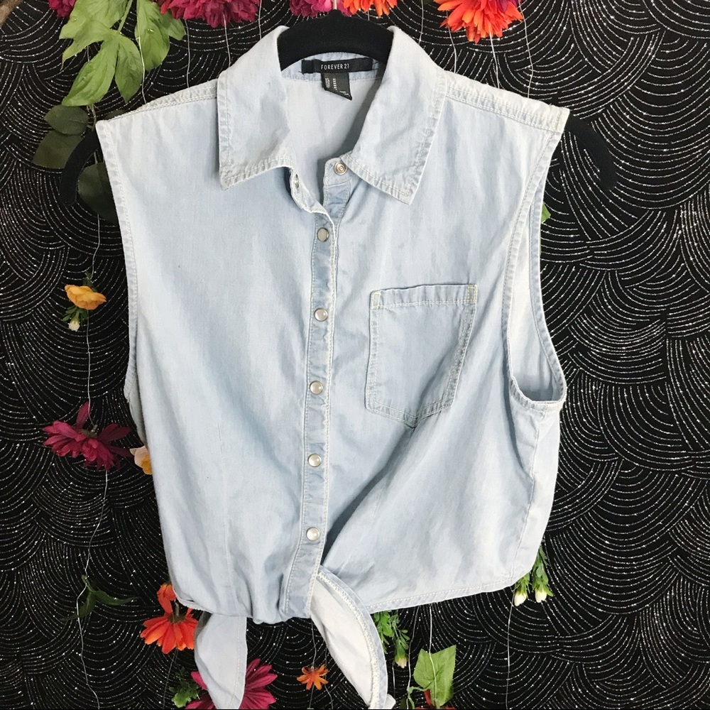 Forever 21 Denim Crop Top